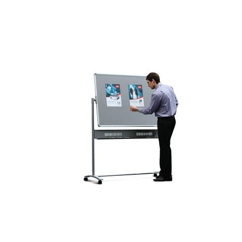 Nobo Whiteboard – 120 × 90 cm, Stahl, magnetisch, mobil, beidseitig, drehbar, inkl. Stiftablage