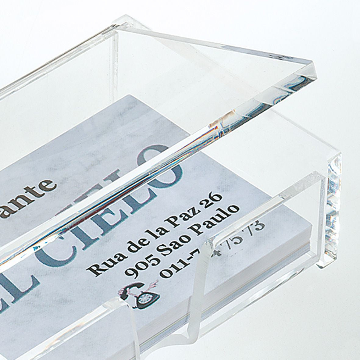 Sigel Stiftschlaufe – Acryl, Transparent, 100 × 30 mm – für Visitenkarten bis 90 × 58 mm