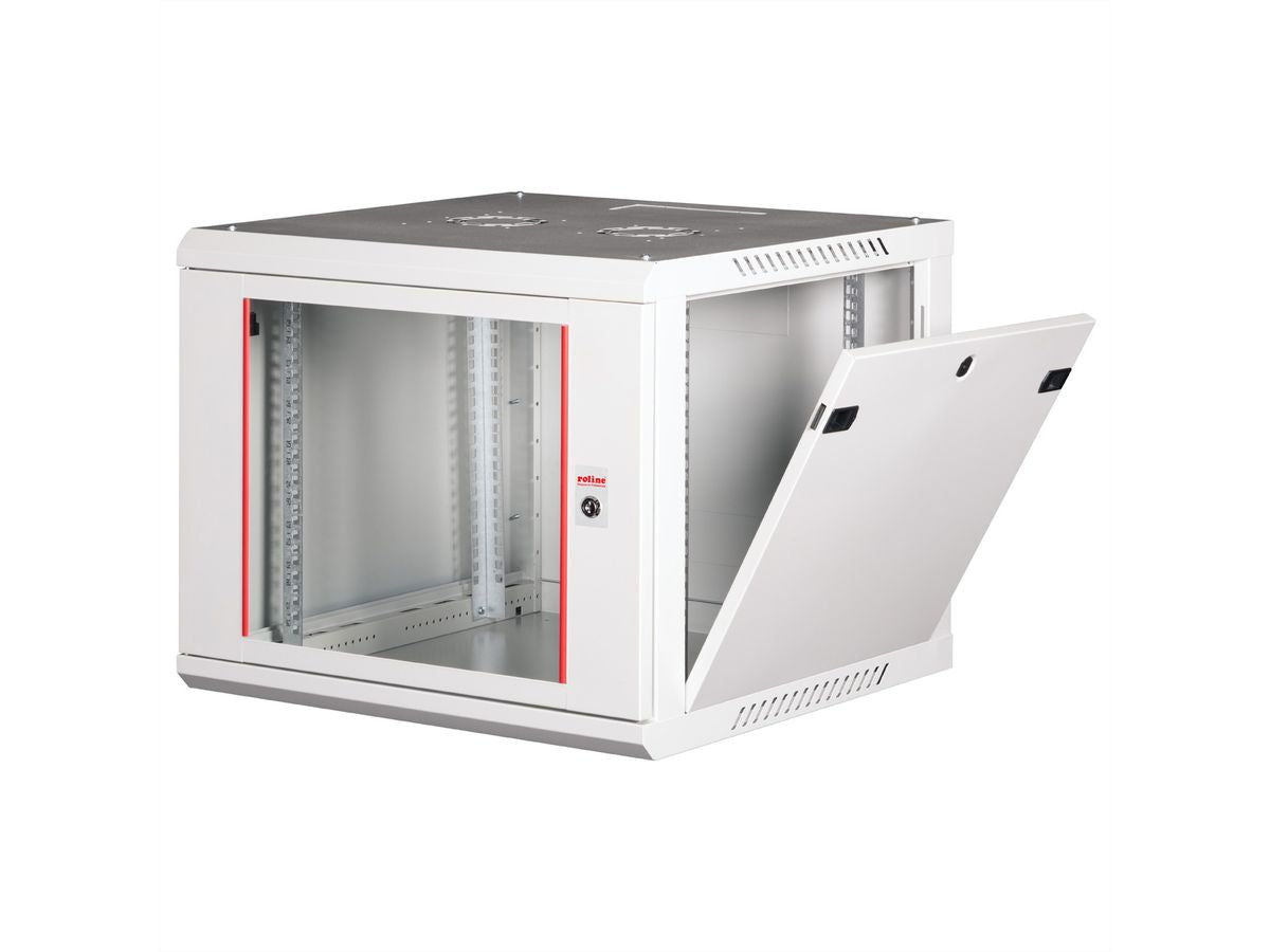 ROLINE Basic Plus – 19" Wandverteiler 9U, IP20, abschliessbar, 600 × 600 × 512 mm, lichtgrau