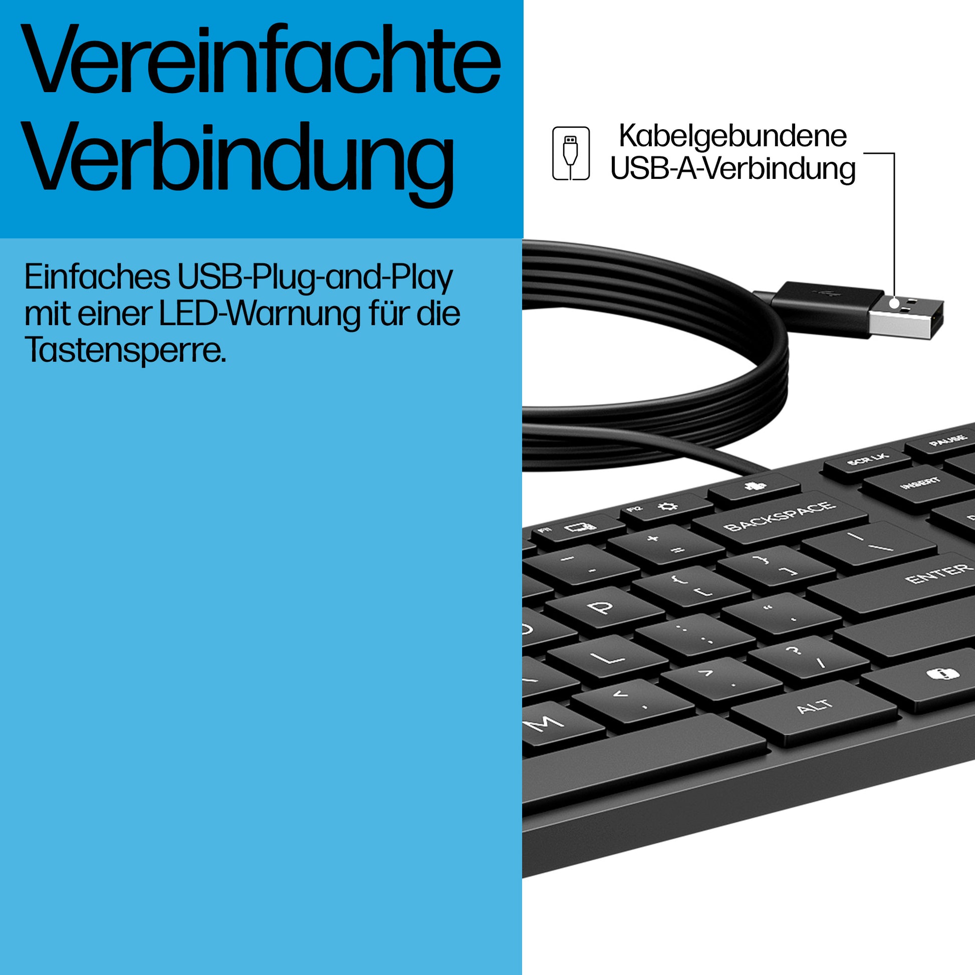 HP 320K Tastatur - 100% - Kabelgebunden, USB - Schwarz