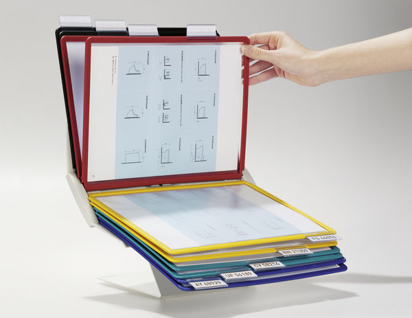 Durable Sichttafelsystem Vario Pro 10 – für A4, 10 Fächer, Grau, Metall/Kunststoff, 270×165×395 mm