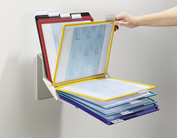 Durable Sichttafelsystem Vario Pro 10 – für A4, 10 Fächer, Grau, Metall/Kunststoff, 270×165×395 mm