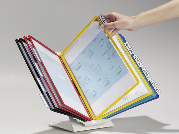 Durable Sichttafelsystem Vario Pro 10 – für A4, 10 Fächer, Grau, Metall/Kunststoff, 270×165×395 mm