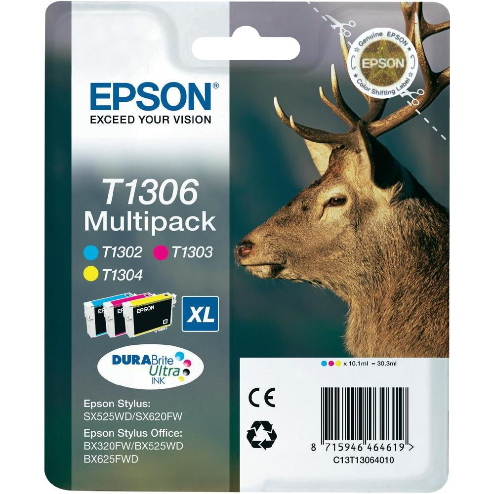 Epson Multipack 3 Farben – DURABrite Ultra, Cyan, Magenta, Gelb, T1306