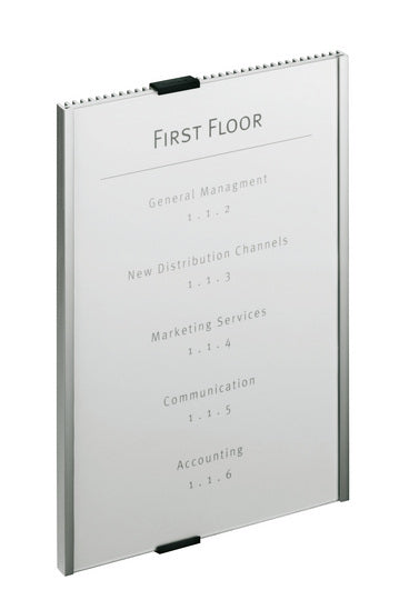 Durable Türschild – 210 × 297 mm, silber, Aluminium, selbstklebend, wiederablösbar