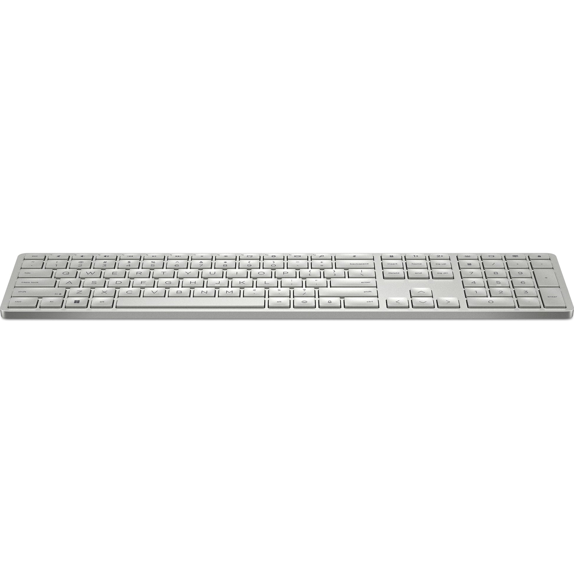HP 970 Programmierbare Wireless K – Tastatur – Bluetooth – USB-C Ladeport – Silber