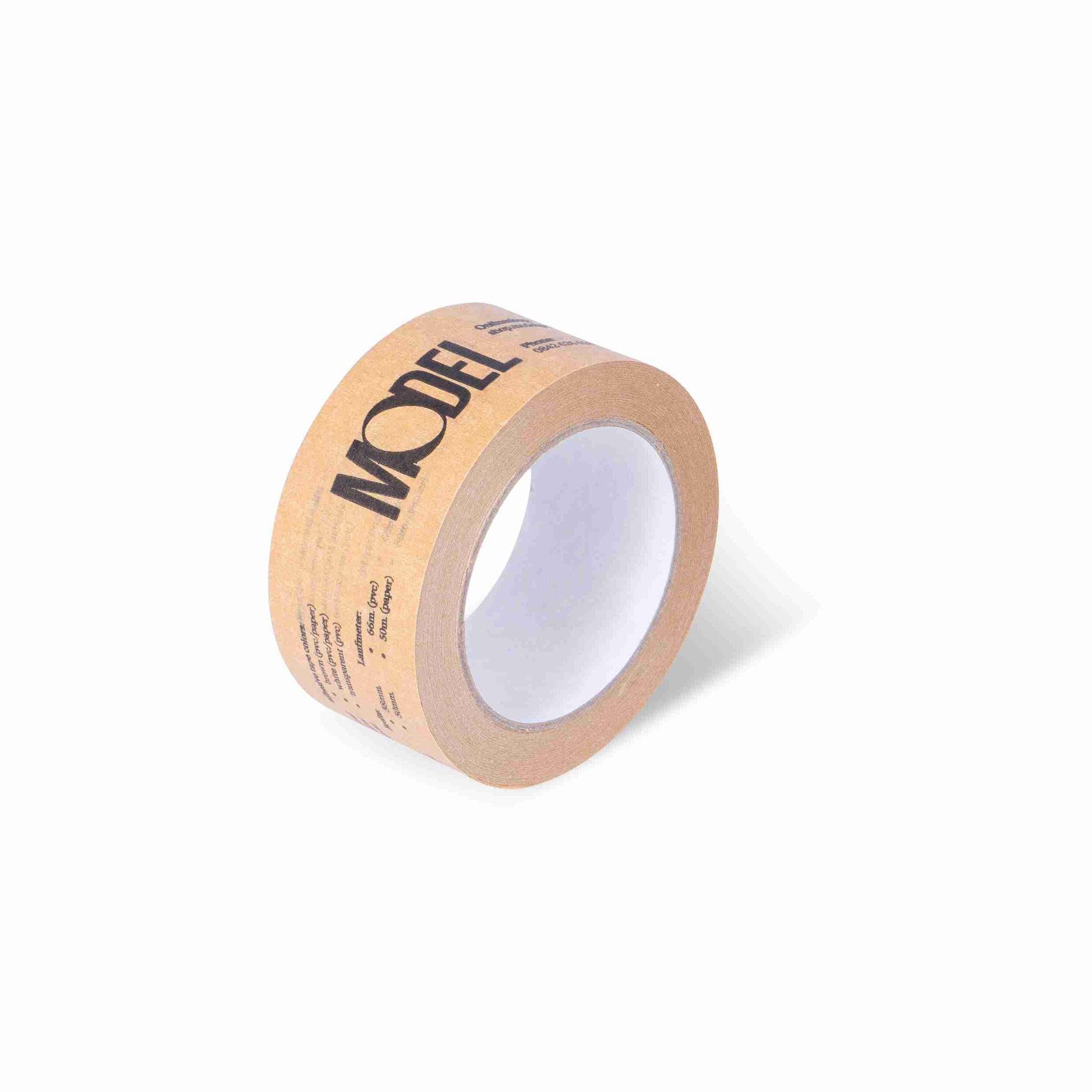 Verpackungsklebeband, Papier, braun, 3-farbig bedruckt – 50 mm × 50 m – 1 Stk., ab 252 Stk.