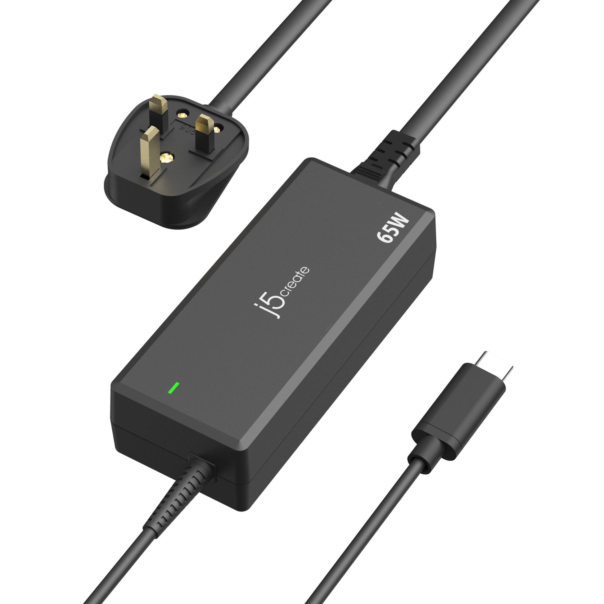 j5create USB-Wandladegerät 65 W – USB-C×1 – PD, UK-Stecker (Typ G) – Schwarz