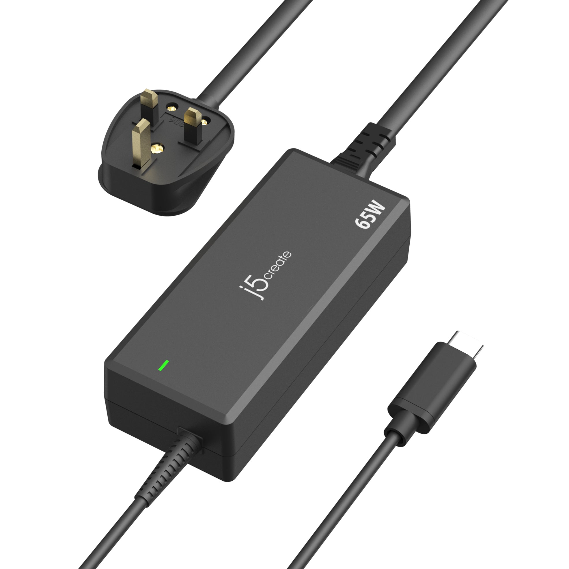 j5create USB-Wandladegerät 65 W – USB-C×1 – PD, UK-Stecker (Typ G) – Schwarz
