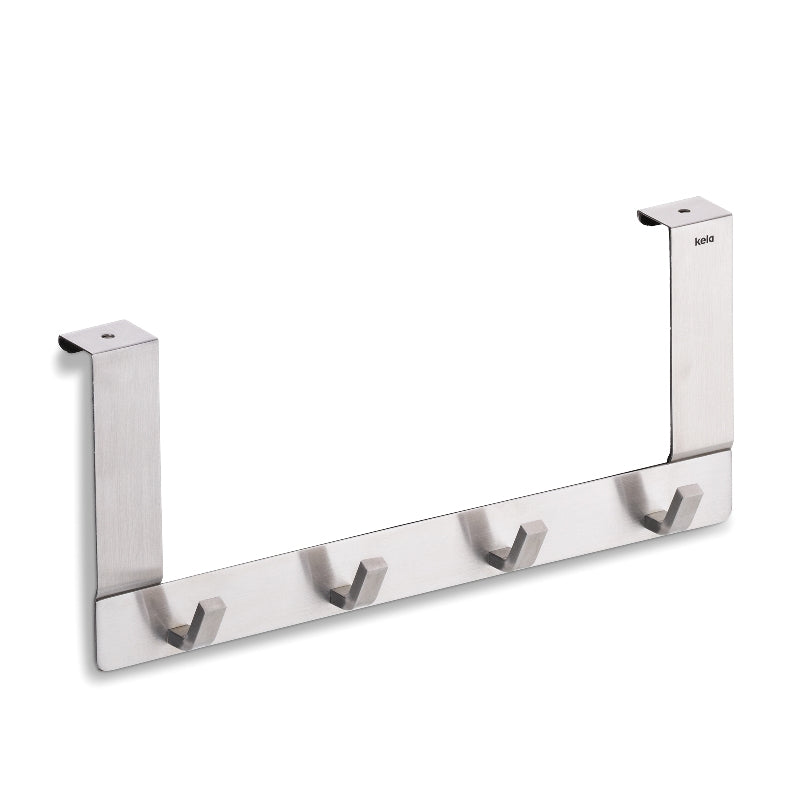 Kela Colgar Wandgarderobe 4 Haken – Edelstahl – Silber – 300 × 25 × 130 mm