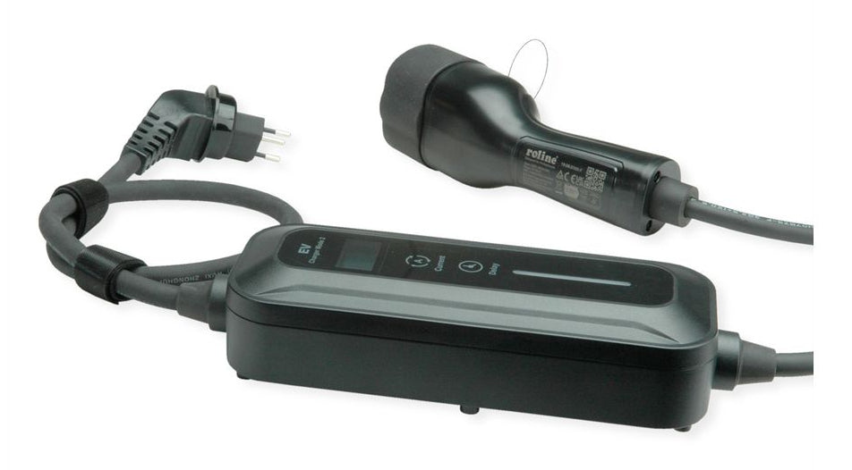 ROLINE Mode-2 Ladekabel 2,3 kW, einphasig – T12 (CH, Typ J), Typ 2, 3 m – für Typ-2-Fahrzeuge