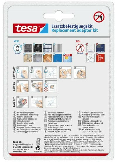 TESA Klebehaken Ersatzbefestigungskit BK27 – 5 kg Tragkraft, 3,4×3,4×0,4 cm, Kupfer, 5er-Set