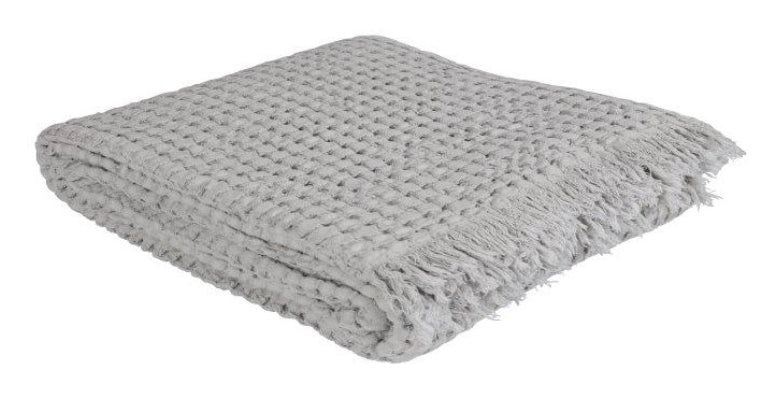 Eskimo Maui Wohndecke – Baumwolle, Silber – 130 × 200 cm