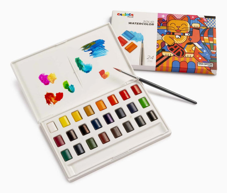Carioca Aquarellfarben – Mehrfarbig – 24 Farben, inkl. Pinsel
