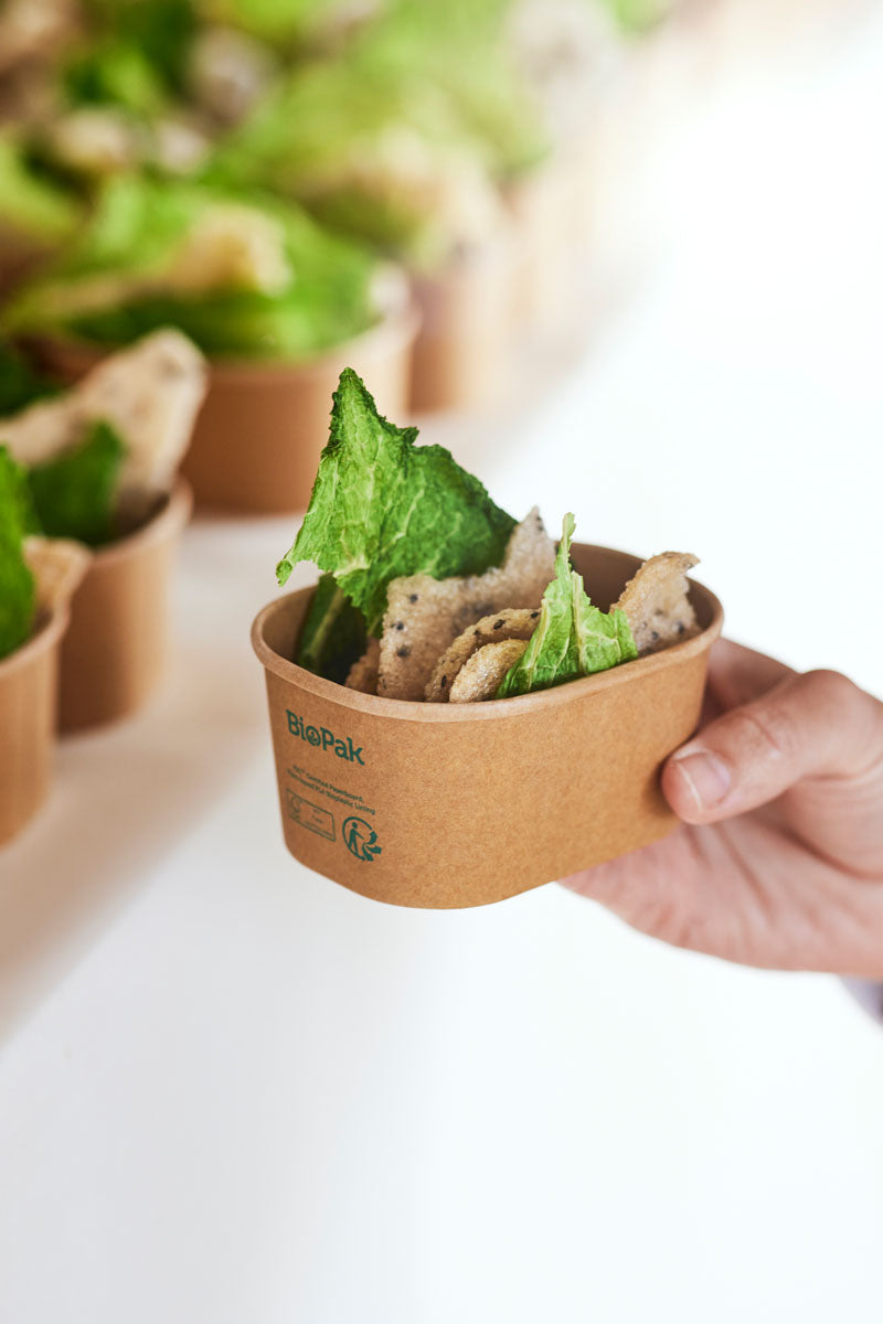 BioPak Take-away-Box Papier/Karton, PLA-beschichtet, 150 ml – 80 × 108 × 33 mm, braun – FSC – 50 Stk.