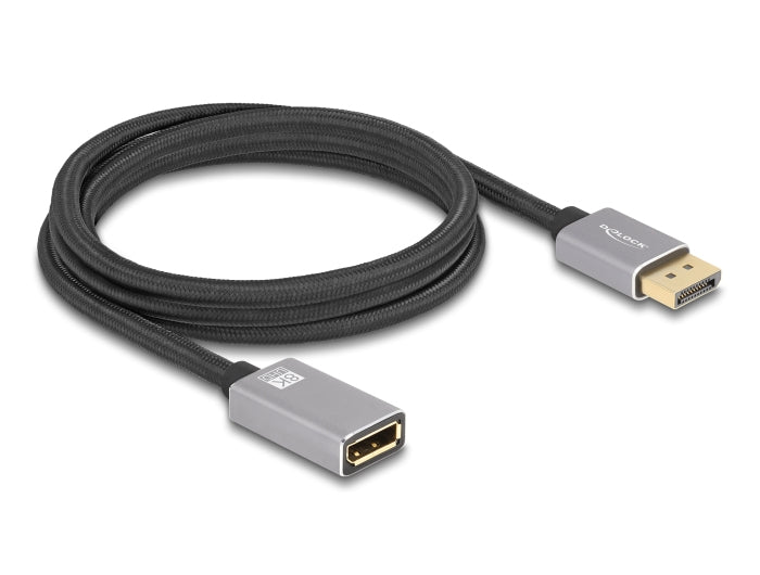 DeLOCK DisplayPort Verlängerung DP 1.4 8K 60 Hz – 2 m – Grau
