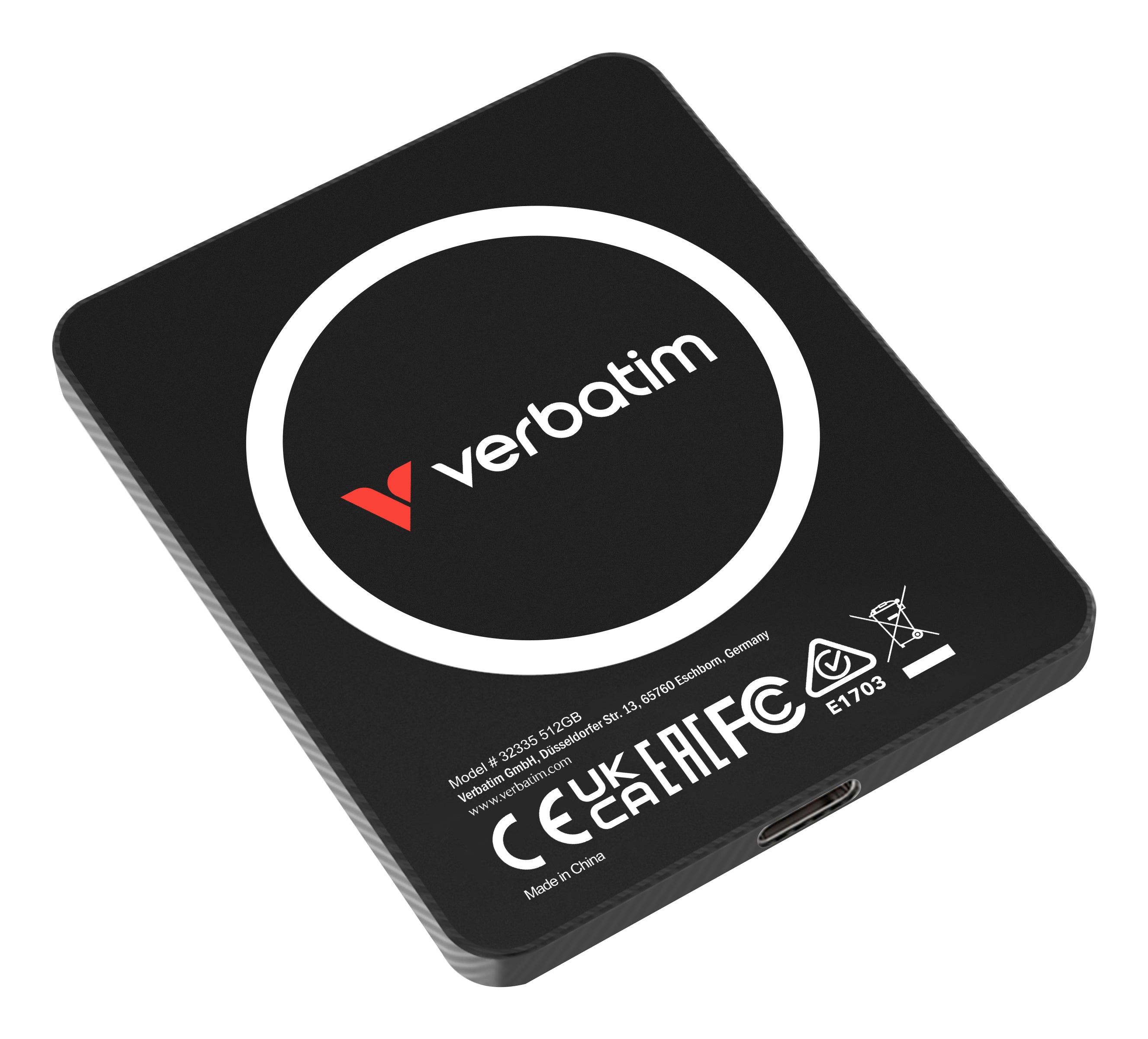 Verbatim SnapBack Ultra Slim SSD – 512 GB, USB 3.2 Gen 2×2 (20 Gbit/s), USB-C, 2'050 MB/s