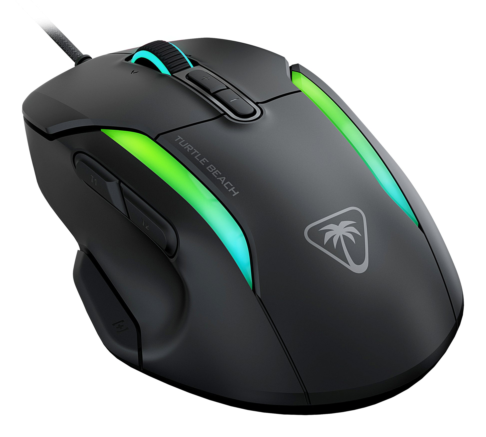 Turtle Beach Kone II Gaming-Maus – kabelgebunden, USB-A, 26'000 dpi, 7 Tasten, RGB, Easy-Shift, Schwarz