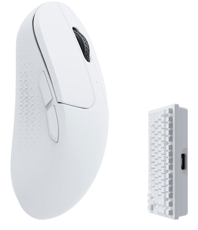 Keychron M3 Mini – Gaming-Maus – Kabellos (Bluetooth/2,4 GHz), 26000 DPI, Rechtshänder, Weiss