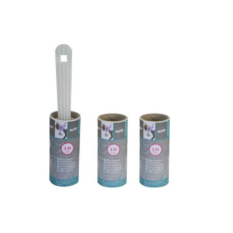 MSV Fusselroller – 3 m – 3 Stk. – grün/weiss – Polypropylen – 5,0 × 5,0 × 20,0 cm