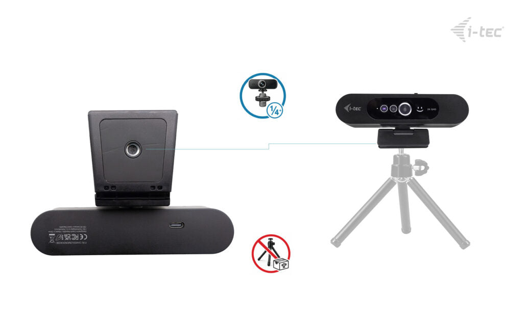 i-tec Solomon WH200 Webcam – 2K, 60 fps, USB-C – Schwarz