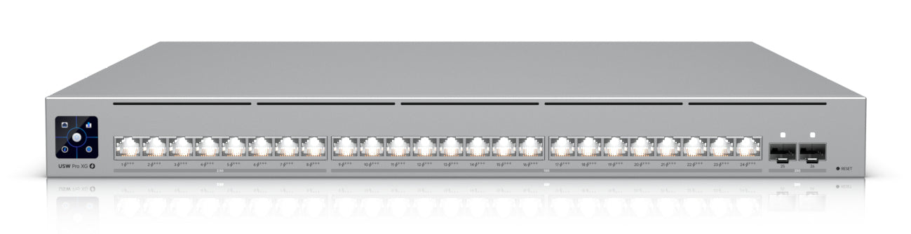 Ubiquiti UniFi Pro XG 24 – Managed Switch – 8×2,5G+16×10G, 2×SFP28, L3, PoE++ 720 W, 1U