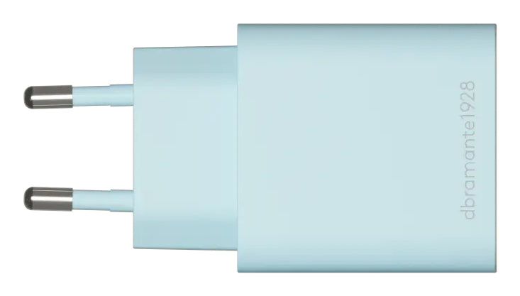 dbramante1928 CH18EUBL7205 USB-Ladegerät 28 W – USB-C×1, USB-A×1 – Schnellladung – EU-Stecker (Typ C) – Blau