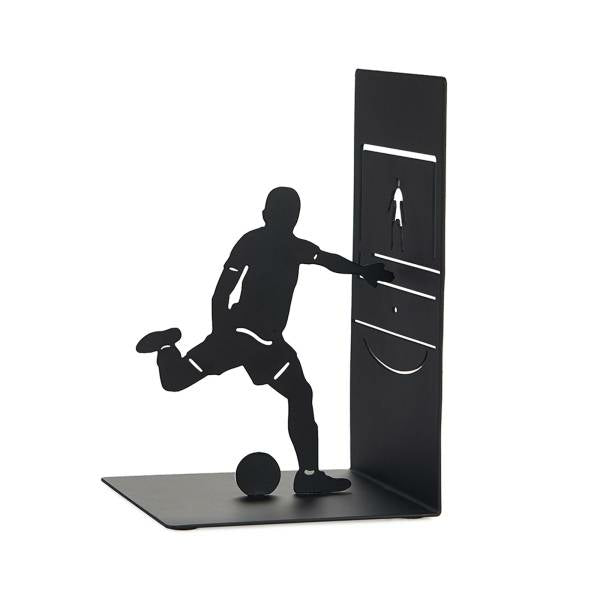 Trendform Goal Kick Buchstützen – 4er-Set, Fussball, Schwarz, Metall, B 110 × H 100 × T 170 mm