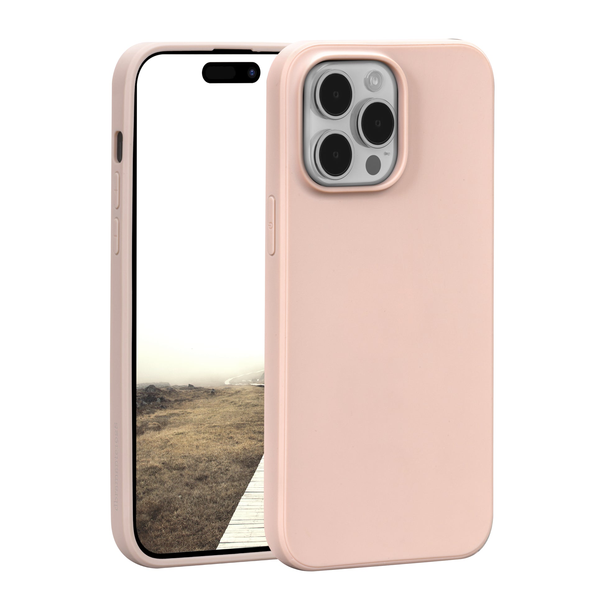 dbramante1928 Greenland Backcover – für Apple iPhone 15 Pro Max, Recycling-Kunststoff, Pink Sand