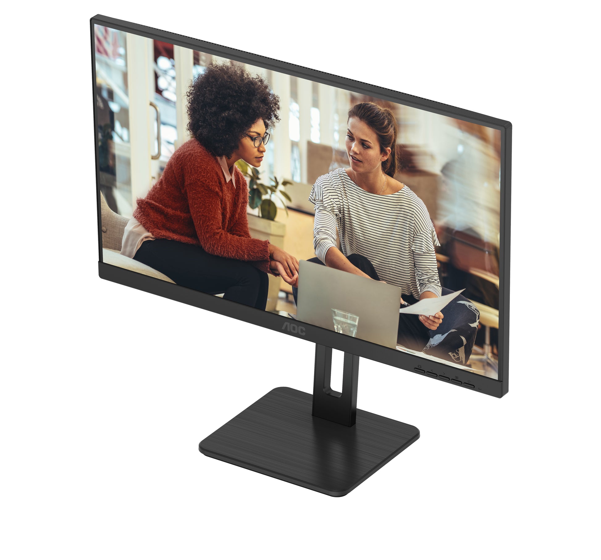 AOC U27E3UF – Monitor, 27", 60 Hz, 350 cd/m², Adaptive Sync, Daisy Chain, USB-Hub, VESA 100 × 100, Schwarz