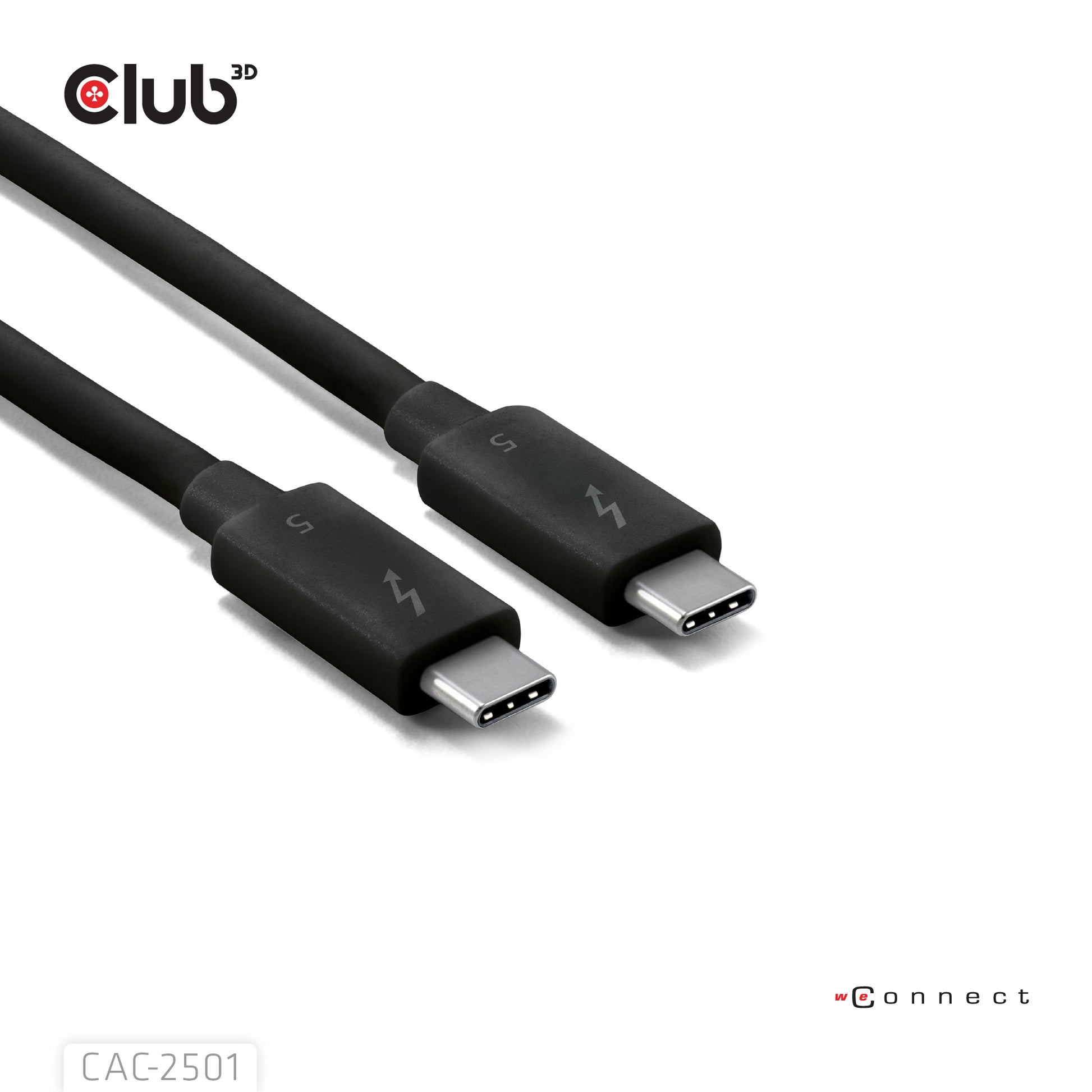 CLUB3D USB-C-zu-USB-C Anschlusskabel – 1 m, Thunderbolt 5, 120 Gbit/s, 240 W, Schwarz