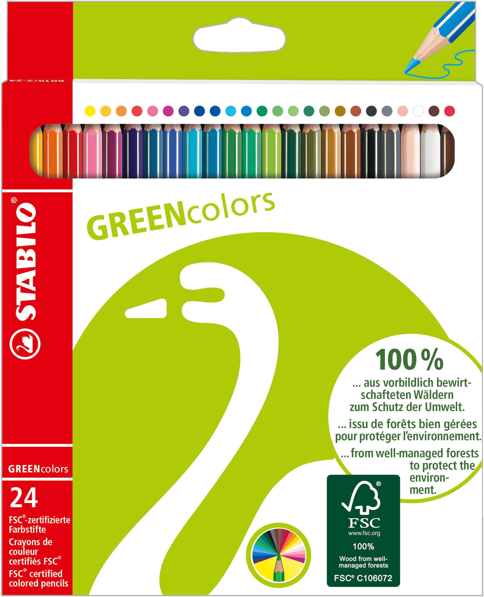 STABILO Buntstifte GREENcolors – 18 Farben, Ø 3 mm, FSC
