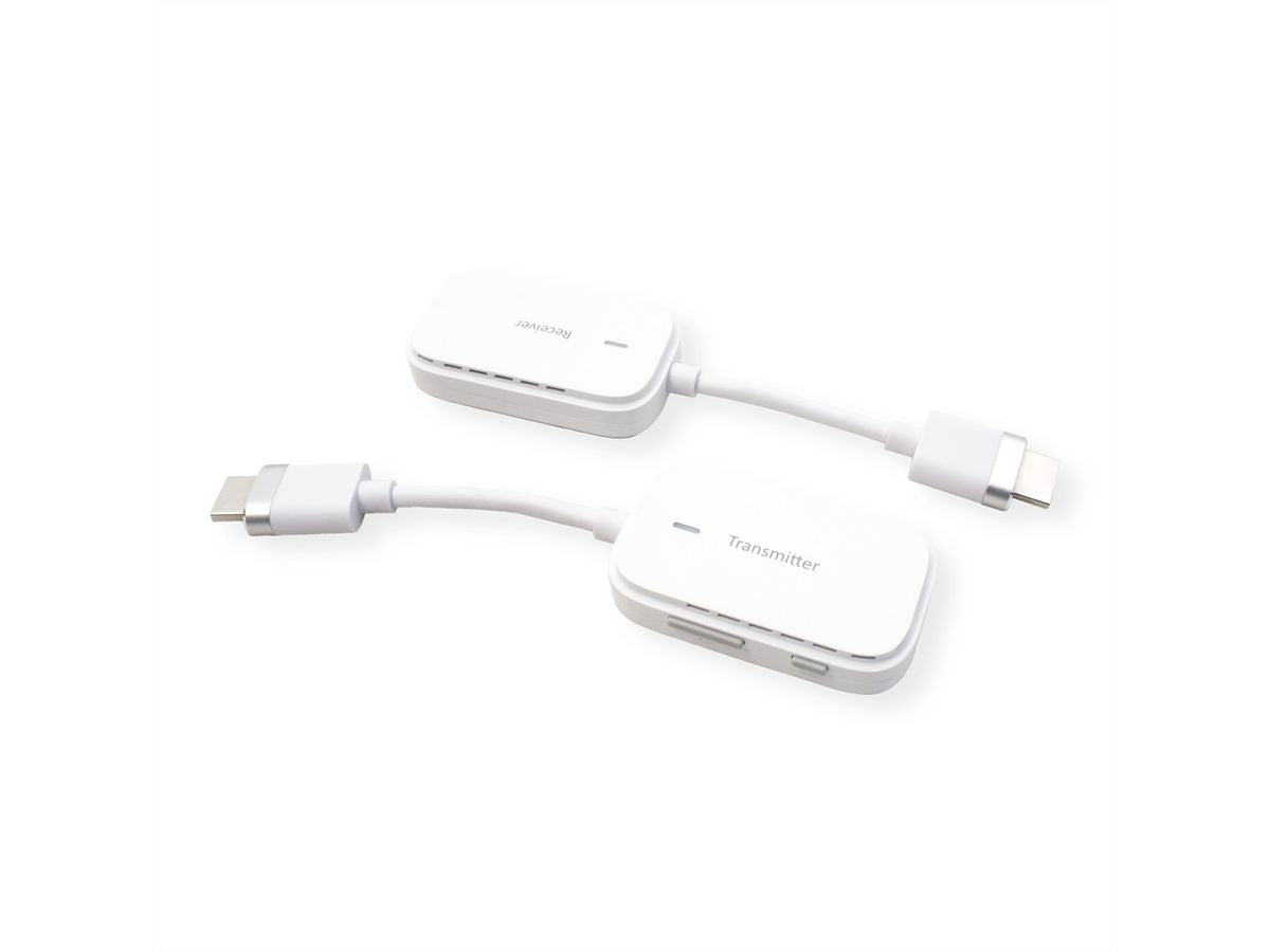 VALUE Wireless HDMI Extender-Set, 1× HDMI In / 1× HDMI Out, 1080p@60 Hz, 20 m, 3D, Verschlüsselt, Weiss
