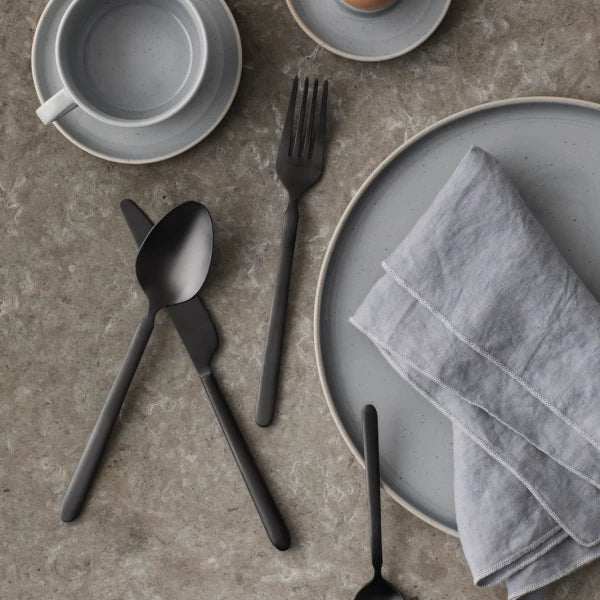 blomus STELLA Besteck-Set – 16-teilig, 20 cm, Edelstahl, Schwarz, matt, spülmaschinenfest