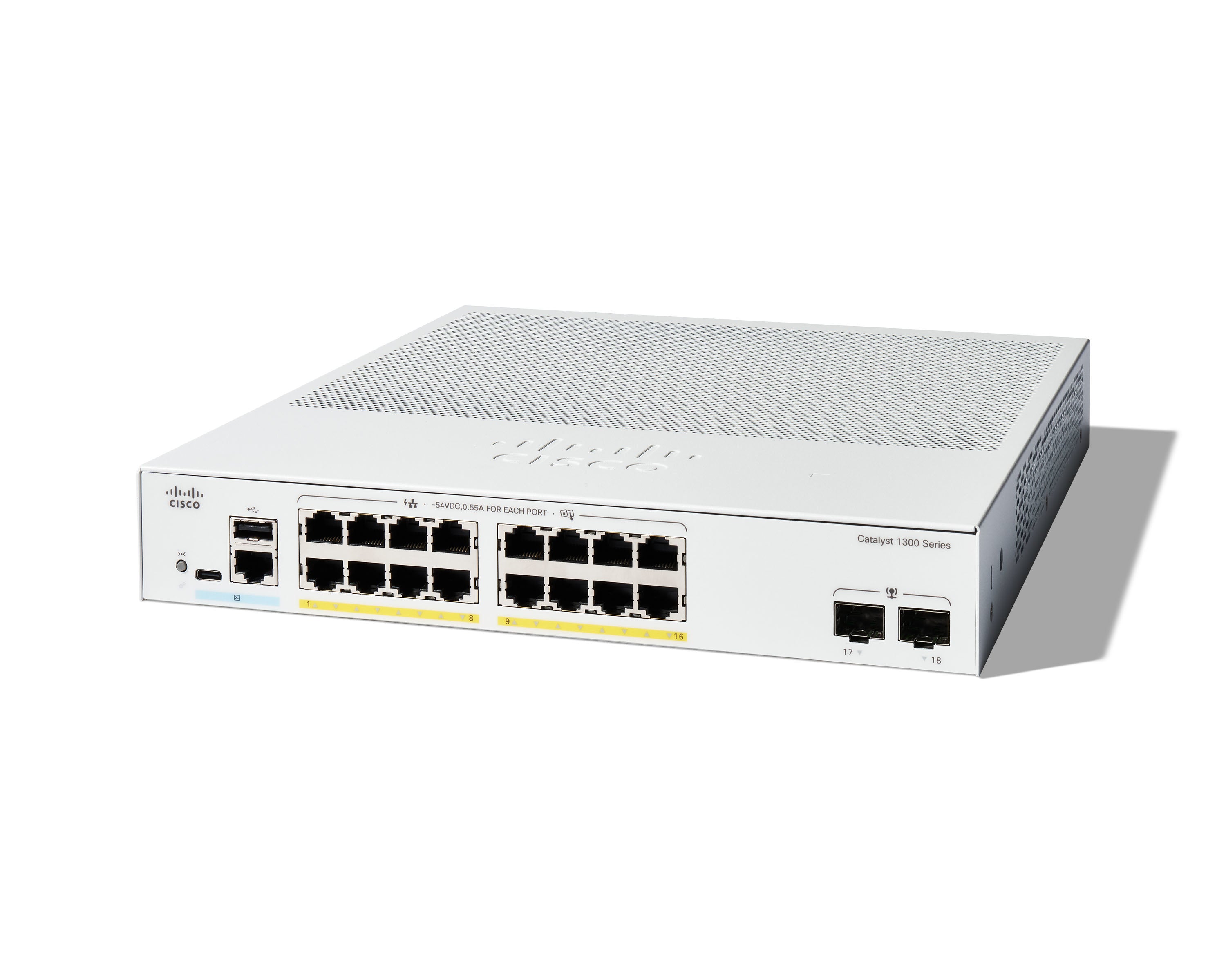 Cisco C1300-16FP-2G – Managed Switch – 16×GbE, 2×SFP, L2/L3, PoE