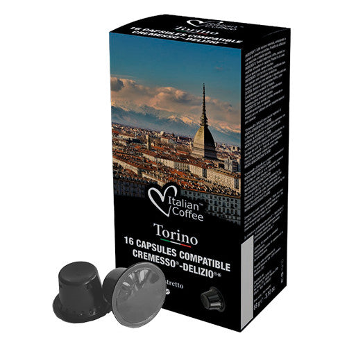 Italian Coffee Torino – Kapseln für Cremesso – Espresso, Intensität 5, 16 Kapseln