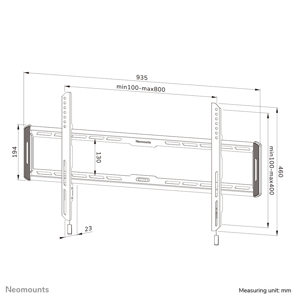 Neomounts Wandhalterung – Fix – 43–86" – VESA 100×100–800×400 – bis 60 kg – WL30-550BL18, Schwarz