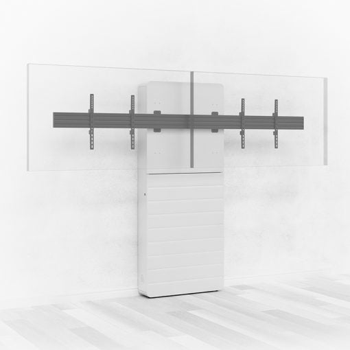 Hagor Wandlift (bodenstehend) – 55–65" – VESA 600×400 – bis 70 kg, für 2 Displays, Diebstahlsicherung – Weiss