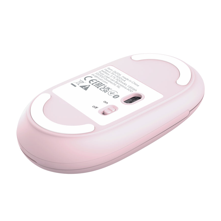 Trust Seron Slim Multi – Maus – Kabellos (Bluetooth/2,4 GHz), 3200 DPI, Beidhändig, Pink