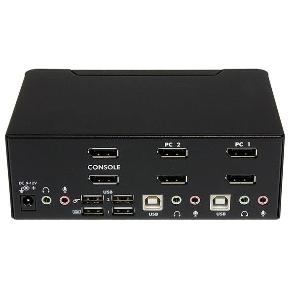 StarTech.com 2-Port DP KVM-Switch, Dual-View – 3840 × 2400, USB-Hub, Audio, Desktop