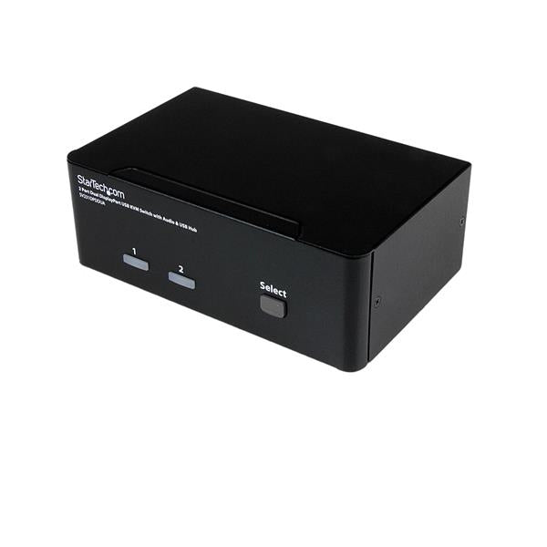 StarTech.com 2-Port DP KVM-Switch, Dual-View – 3840 × 2400, USB-Hub, Audio, Desktop
