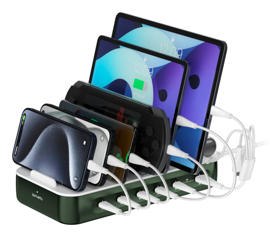4smarts Ladestation – 5× USB-C + 1× USB-A, Hüllenfreundlich – für Nintendo Switch, Universal, Smartphone u. a.