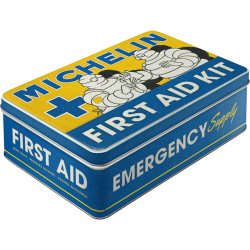 Nostalgic Art Aufbewahrungsbox 2,5 l (mit Deckel) – Metall – Blau/Gelb – 230 × 160 × 70 mm