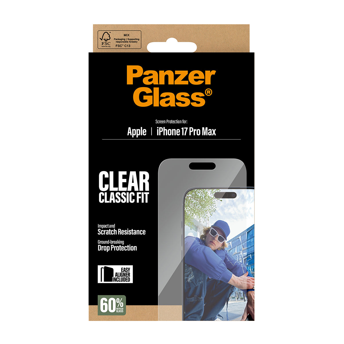 PanzerGlass Displayschutz – für Apple iPhone 17 Pro Max – kratzfest