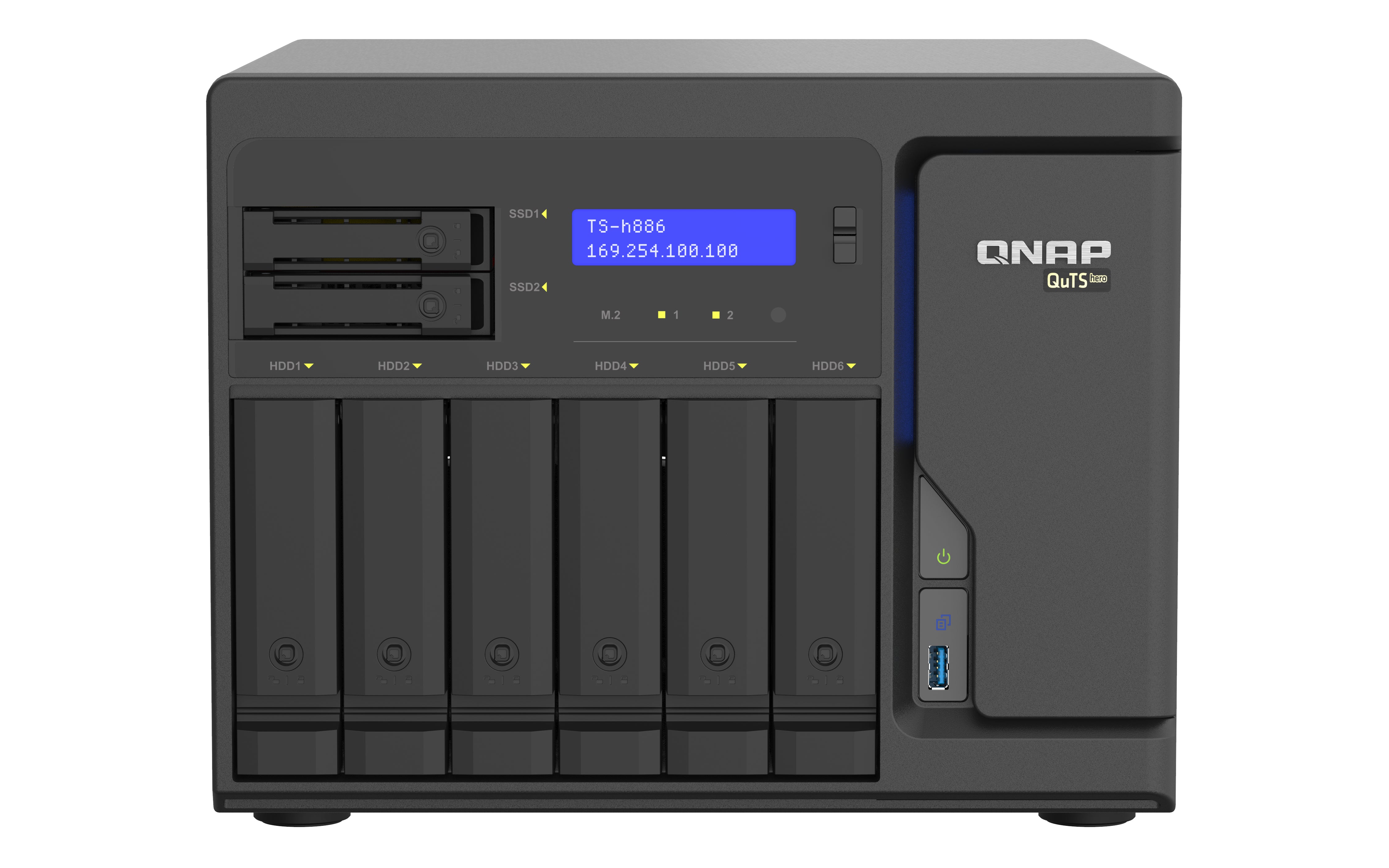 QNAP TS-h886-D1602-8G-BRO NAS – M.2, SATA III, QuTS hero, 8 Einschübe