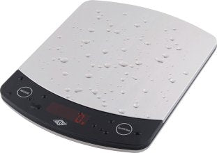 Wedo Profi Steel II 48110054 – Küchenwaage, bis 10 kg, 1–2 g Teilung, Edelstahl, silber/schwarz