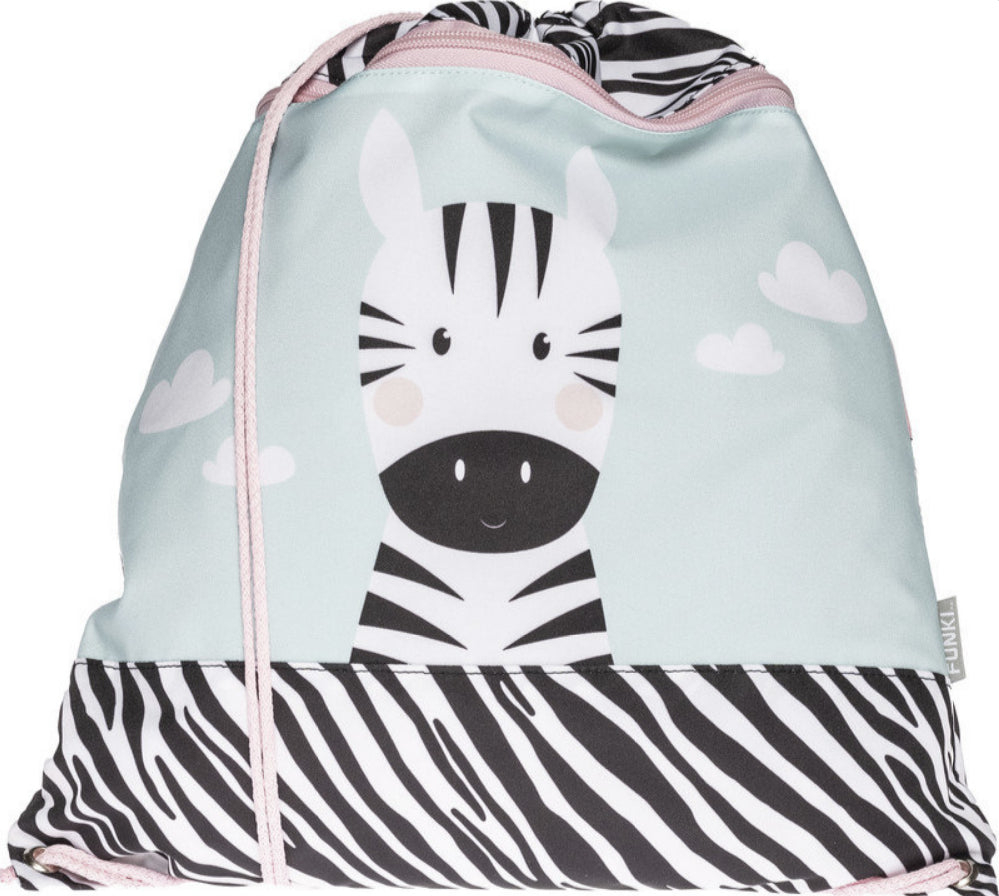 Funki Sportbeutel – 12 l, Zebramuster, wasserabweisend, 36 × 42 cm