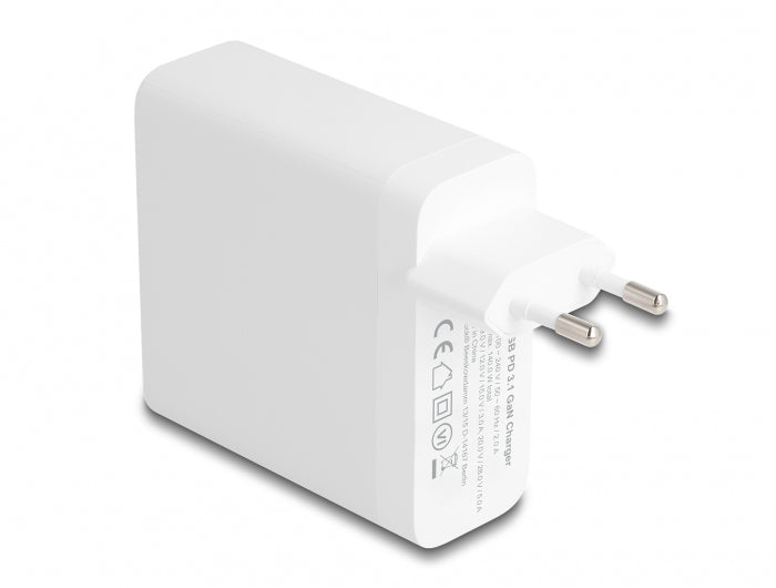 Delock USB GaN Ladegerät – USB-C PD 3.1, Weiss
