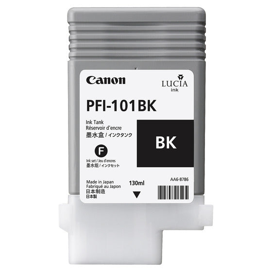 Canon Tintenpatrone PFI101BK, Schwarz, 130 ml – für Tintenstrahldrucker/Multifunktionsgeräte