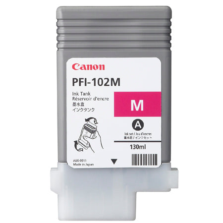 Canon PFI-102M Magenta Tintenpatrone (Original) – 130 ml – für iPF500/510, iPF600/605/610, iPF700/710/720